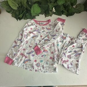 Unicorn & Rainbow Kids Pajama Set 6X  100% Cotton & Polyester